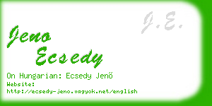 jeno ecsedy business card