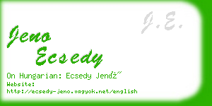 jeno ecsedy business card